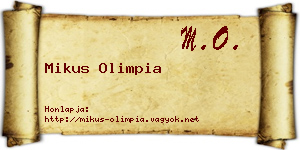 Mikus Olimpia névjegykártya